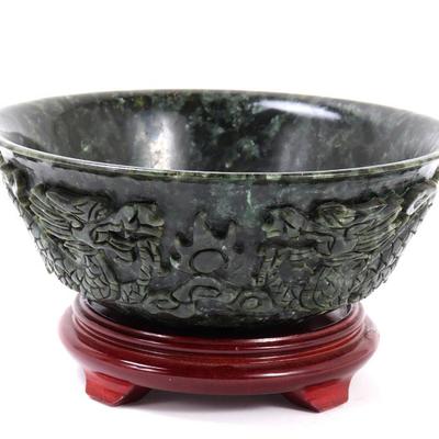 Sale Photo Thumbnail #316: Lot 316 large chinese jade style bowl wstand