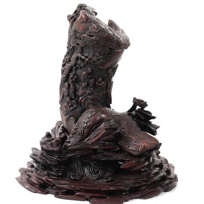 Sale Photo Thumbnail #301: Lot 301 fragrant chinese oud agarwood carving 2 7 lbs