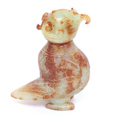 Sale Photo Thumbnail #297: Lot 297 chinese archaistic jade avian vessel