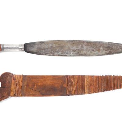 Sale Photo Thumbnail #42: Lot 42 moro barong sword with scabbard