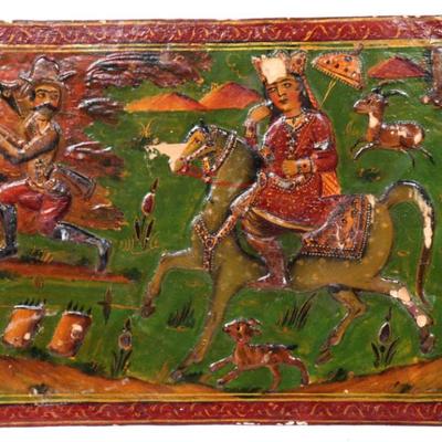 Sale Photo Thumbnail #279: Lot 279 persian lacquer painting on board qajar era 1789 1925