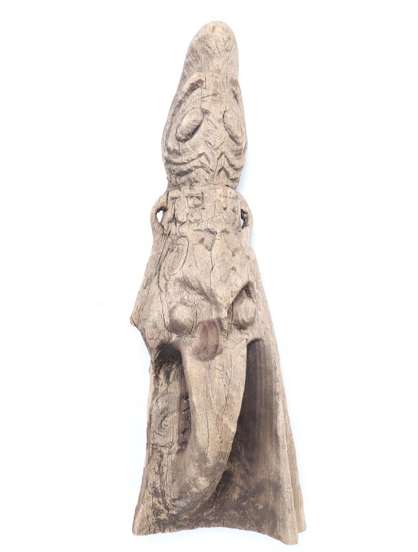 Sale Photo Thumbnail #364: Lot 364 handsome wood carved crocodile canoe prow