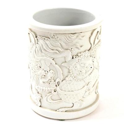 Sale Photo Thumbnail #314: Lot 314 chinese blanc de chine porcelain brush pot