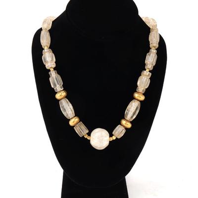 Sale Photo Thumbnail #156: Lot 156 roman quartz gold bead necklace, 200 bce 300 ce