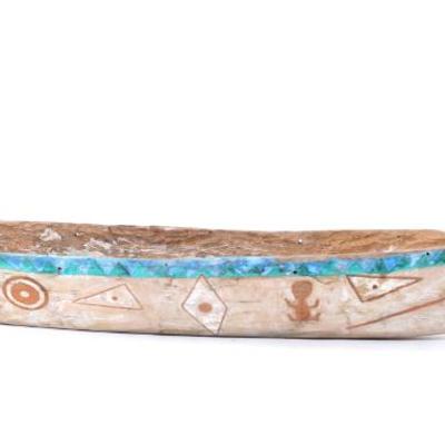 Lot 362 hand carved wood feast bowl