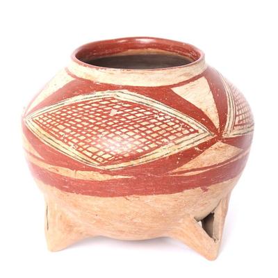 Sale Photo Thumbnail #188: Lot 188 chupicuaro polychrome tripod ritual bowl 400 100 bc