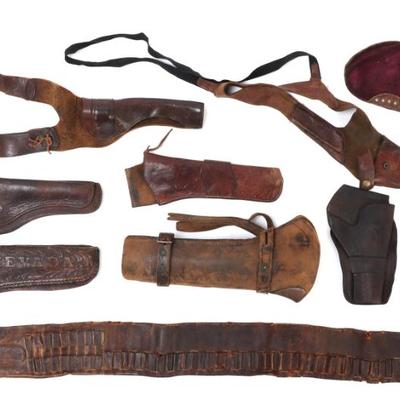 Sale Photo Thumbnail #70: Lot 70 assorted lot of western holsters accessories