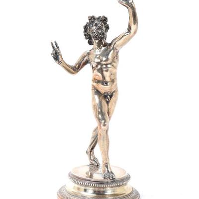 Sale Photo Thumbnail #213: Lot 213 italian silver dancing faun of satyr