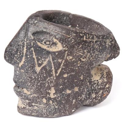 Sale Photo Thumbnail #351: Lot 351 mound builders terracotta tobacco pipe 800 1200 ce