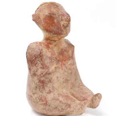 Sale Photo Thumbnail #169: Lot 169 pre columbian nayarit chinesco terracotta seated figure