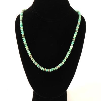 Sale Photo Thumbnail #142: Lot 142 gorgeous bright green mixed mineral beaded necklace