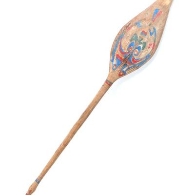 Lot 363 incised and painted sissano lagoon paddle