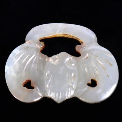Sale Photo Thumbnail #128: Lot 128 wonderful chinese stone carved bat pendant