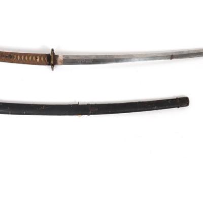 Sale Photo Thumbnail #30: Lot 30 signed japanese kanta sword w scabbard showa period