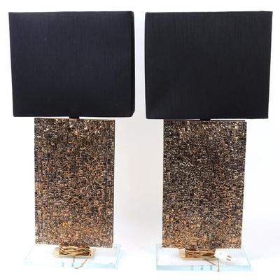 Sale Photo Thumbnail #2: Lot 2 gorgeous pair of bronze table lamps