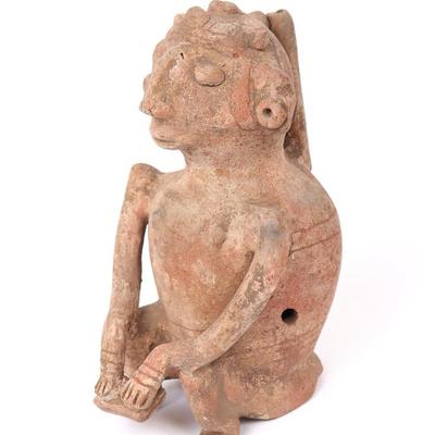 Sale Photo Thumbnail #182: Lot 182 maya pottery figural ocarina whistle