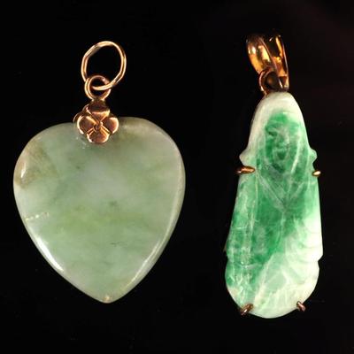 Sale Photo Thumbnail #135: Lot 135 two chinese jadeite pendants