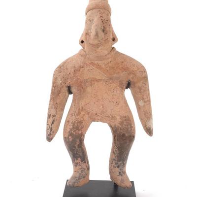 Sale Photo Thumbnail #168: Lot 168 ancient pre columbian gingerbread figure wstand