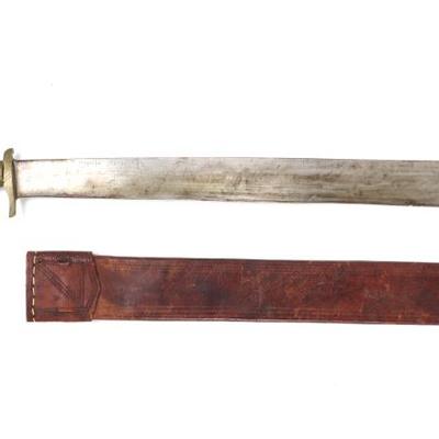 Sale Photo Thumbnail #46: Lot 46 negrito bolo sword scabbard, inscribed 1968
