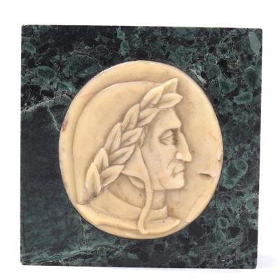 Sale Photo Thumbnail #204: Lot 204 gorgeous grand tour marble plaque of dante