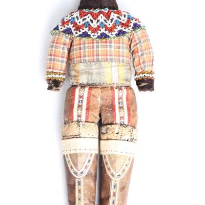 Sale Photo Thumbnail #350: Lot 350 tall native greenland inuit inupiat peoples doll 20th c.