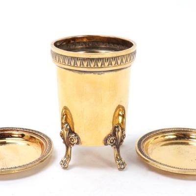 Lot 403 spanish silver cup two appetizer plates