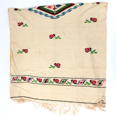 Sale Photo Thumbnail #340: Lot 340 fine mexican saltillo serape poncho circa 1940s.