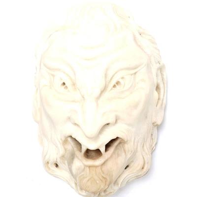 Sale Photo Thumbnail #197: Lot 197 handsome marble carved satyr face fountainhead