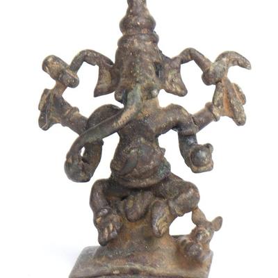 Sale Photo Thumbnail #283: Lot 283 indian bronze ganesha miniature 16th 17th c.