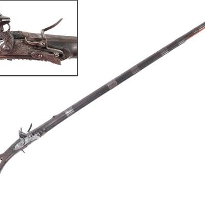 Sale Photo Thumbnail #87: Lot 87 large islamic flintlock rifle