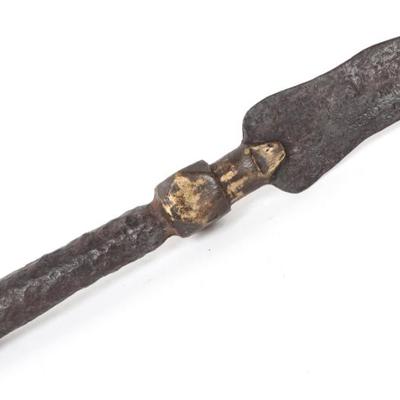 Sale Photo Thumbnail #36: Lot 36 early chinese brass iron spear head, qing dynasty 18th c.
