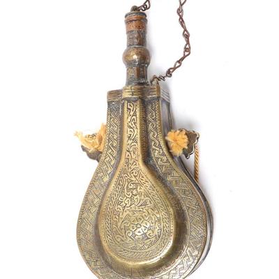 Sale Photo Thumbnail #91: Lot 91 islamic balloon powder flask 19th c.