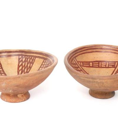Sale Photo Thumbnail #189: Lot 189 fine matched pair narino polychrome bowls