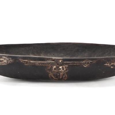 Sale Photo Thumbnail #356: Lot 356 png wood carved feast bowl