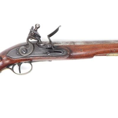Sale Photo Thumbnail #80: Lot 80 london flintlock pistol by h nock