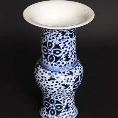 Sale Photo Thumbnail #326: Lot 326 blue white 'gu form' porcelain vase, xianfeng 1851 1861