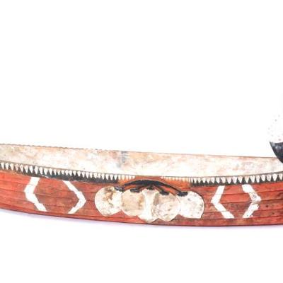 Lot 361 png wood carved feast canoe