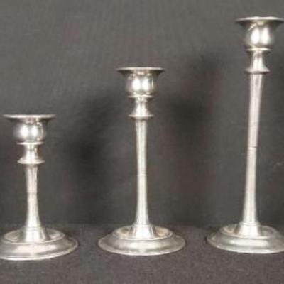 Sale Photo Thumbnail #1: Brittiana silver chandle stick holders made in Italy 