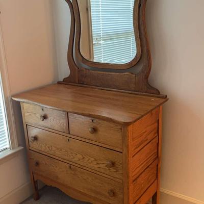 Antique Dresser With Mirror 