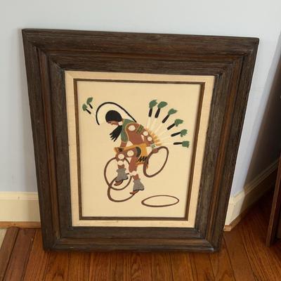 Navajo Sand, Painting, Titled “Hoop Dancer“