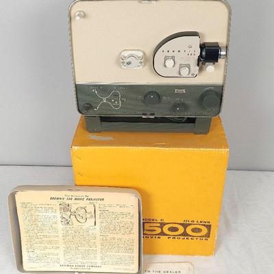 Vintage Brownie 500 Model C Movie Projector In Box. Untested. 