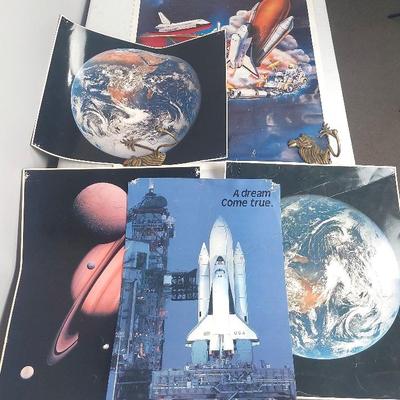 Vintage Space Posters, Kenedy Space Station Brand New, Laser Photo Art,  Argus Space Shuttle
