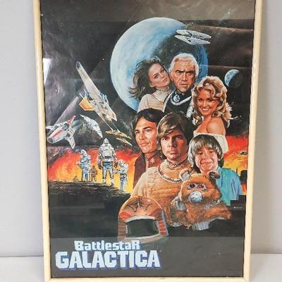 Vintage Battlestar Galactica Poster in Frame 29"×21"