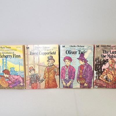 Vintage Illustrated Classic Collection Books Includes The Adventure of Huckleberry Finn and More!
