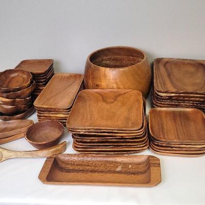 Huge Set Of Wooden Dishes 