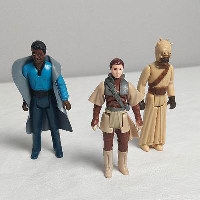 Vintage Star Wars Lando Calrissian with CAPE, Princess Leia's Boushh Disguise,  Tusken Raider.