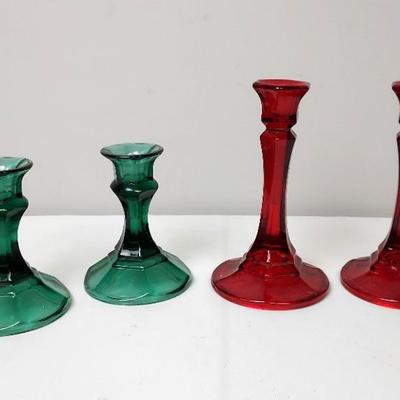 Green and Red Candle Holders