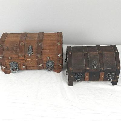 Vintage Treasure Chests. 12"×8"×6.5" & 9"×7"×6"