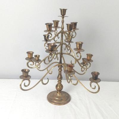 Large Brass Multi Candle Candle Abra 