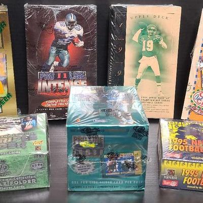1990s Fleer, Upper Deck, Score Board & Collector Football Card Boxes 